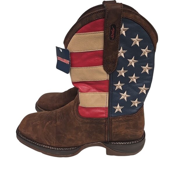Durango Men's Patriotic Square Toe Western Boots DB5554 Brown Size 10EE - Picture 4 of 7